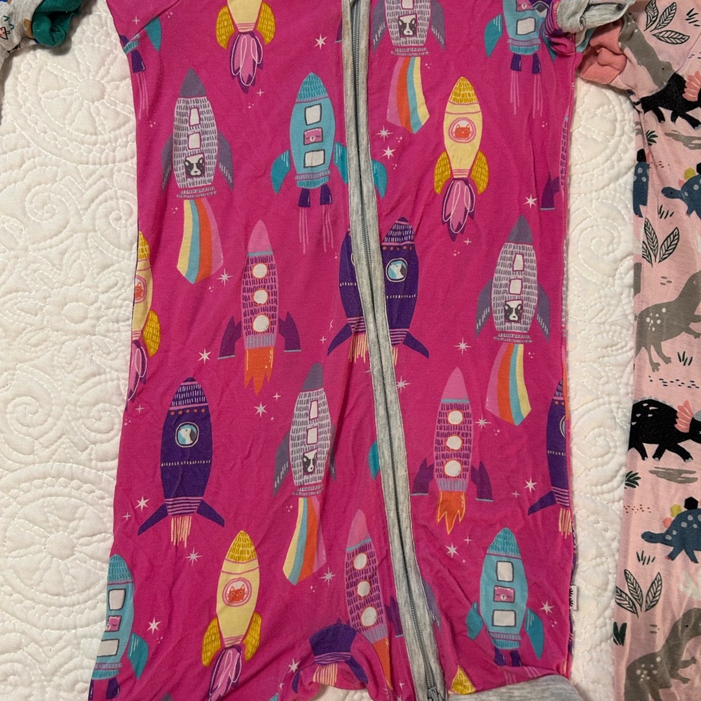 Little Sleepies Pink and Blue Baby Onesie